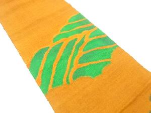 手織り紬　流水模様織り出し　名古屋帯